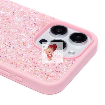 Чехол-накладка для Apple iPhone 15 Pro Max россыпь кристаллов (розовый) - PC071 POSH SHINE