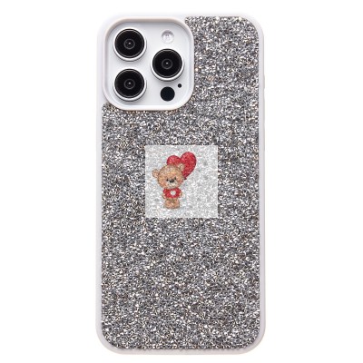 Чехол-накладка для Apple iPhone 15 Pro Max россыпь кристаллов (серебяный) - PC071 POSH SHINE Чехол-накладка для Apple iPhone 15 Pro Max россыпь кристаллов (серебяный) - PC071 POSH SHINE