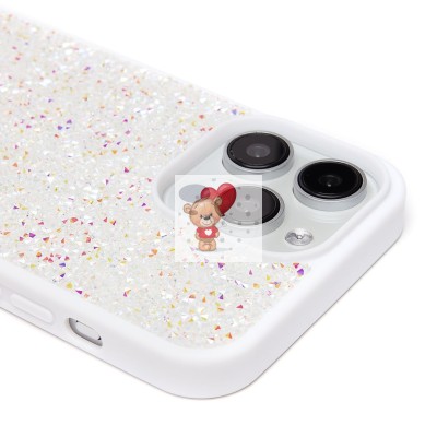 Чехол-накладка для Apple iPhone 15 Pro Max россыпь кристаллов (белый) - PC071 POSH SHINE
