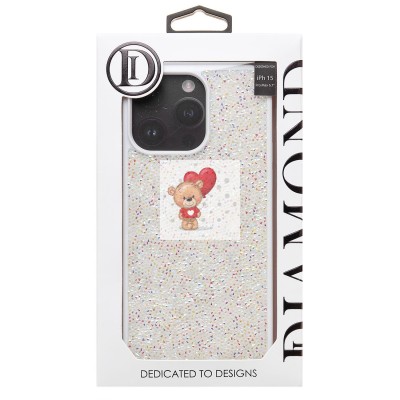 Чехол-накладка для Apple iPhone 15 Pro Max россыпь кристаллов (белый) - PC071 POSH SHINE