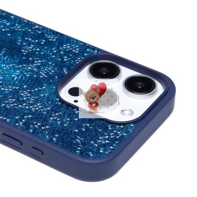 Чехол-накладка для Apple iPhone 15 Pro россыпь кристаллов (ледяной синий) - PC071 POSH SHINE Чехол-накладка для Apple iPhone 15 Pro россыпь кристаллов (ледяной синий) - PC071 POSH SHINE