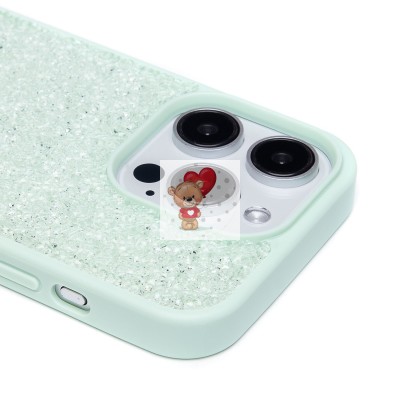 Чехол-накладка для Apple iPhone 15 Pro россыпь кристаллов (ледяной мятный) - PC071 POSH SHINE