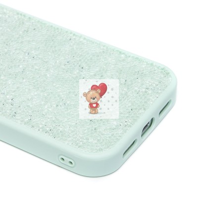 Чехол-накладка для Apple iPhone 15 Pro россыпь кристаллов (ледяной мятный) - PC071 POSH SHINE