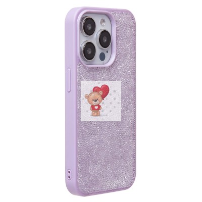 Чехол-накладка для Apple iPhone 15 Pro россыпь кристаллов (ледяной фиолетовый) - PC071 POSH SHINE