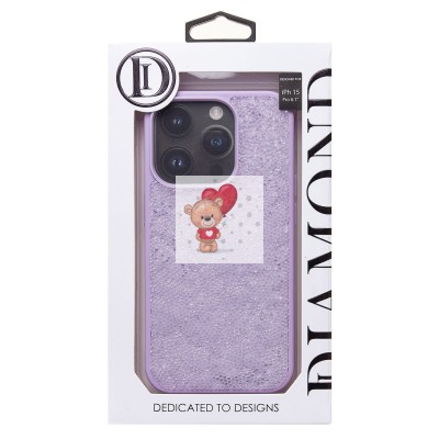 Чехол-накладка для Apple iPhone 15 Pro россыпь кристаллов (ледяной фиолетовый) - PC071 POSH SHINE