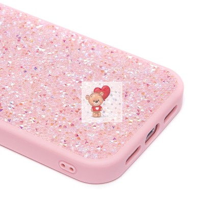 Чехол-накладка для Apple iPhone 15 Pro россыпь кристаллов (розовый) - PC071 POSH SHINE