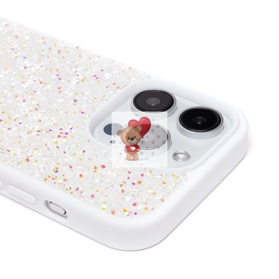 Чехол-накладка для Apple iPhone 15 Pro россыпь кристаллов (белый) - PC071 POSH SHINE