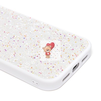 Чехол-накладка для Apple iPhone 15 Pro россыпь кристаллов (белый) - PC071 POSH SHINE