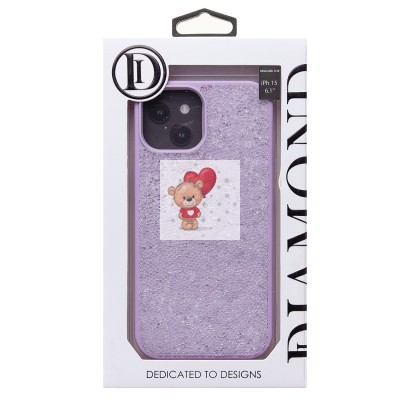 Чехол-накладка для Apple iPhone 15 россыпь кристаллов (ледяной фиолетовый) - PC071 POSH SHINE Чехол-накладка для Apple iPhone 15 россыпь кристаллов (ледяной фиолетовый) - PC071 POSH SHINE