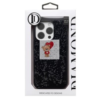 Чехол-накладка для Apple iPhone 16 Pro россыпь кристаллов (черный) - PC071 POSH SHINE