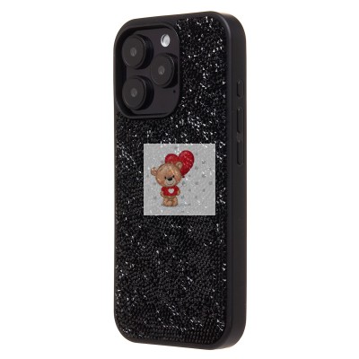 Чехол-накладка для Apple iPhone 16 Pro россыпь кристаллов (черный) - PC071 POSH SHINE