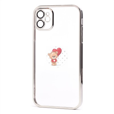 Чехол-накладка для Apple iPhone 11 (серебяный) - PC073 с закрытой камерой