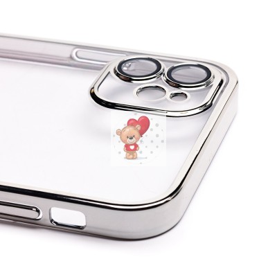 Чехол-накладка для Apple iPhone 11 (серебяный) - PC073 с закрытой камерой