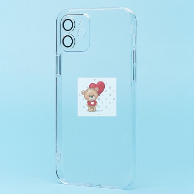 Чехол-накладка для Apple iPhone 12 (прозрачный) - PC073 с закрытой камерой