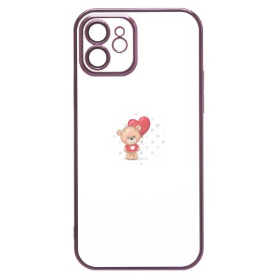 Чехол-накладка для Apple iPhone 12 (фиолетовый) - PC073 с закрытой камерой