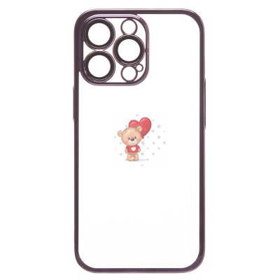 Чехол-накладка для Apple iPhone 13 Pro (фиолетовый) - PC073 с закрытой камерой