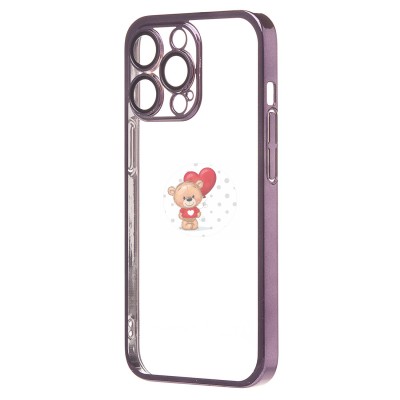 Чехол-накладка для Apple iPhone 13 Pro (фиолетовый) - PC073 с закрытой камерой