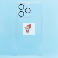 Чехол-накладка для Apple iPhone 14 Pro (прозрачный) - PC073 с закрытой камерой