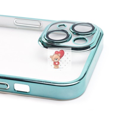 Чехол-накладка для Apple iPhone 14 (зеленый) - PC073 с закрытой камерой