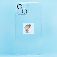 Чехол-накладка для Apple iPhone 14 (прозрачный) - PC073 с закрытой камерой