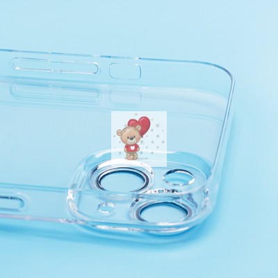 Чехол-накладка для Apple iPhone 14 (прозрачный) - PC073 с закрытой камерой