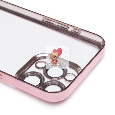 Чехол-накладка для Apple iPhone 15 Pro Max (розовое золото) - PC073 с закрытой камерой