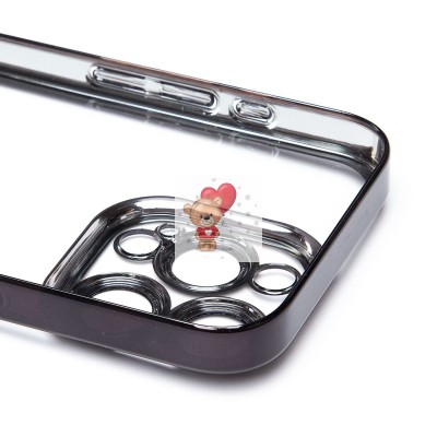 Чехол-накладка для Apple iPhone 15 Pro (черный) - PC073 с закрытой камерой