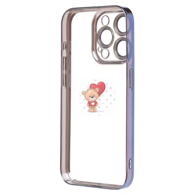 Чехол-накладка для Apple iPhone 15 Pro (синий) - PC073 с закрытой камерой