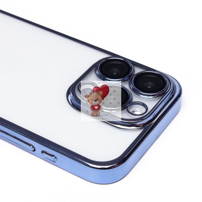 Чехол-накладка для Apple iPhone 15 Pro (синий) - PC073 с закрытой камерой