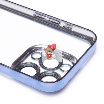 Чехол-накладка для Apple iPhone 15 Pro (синий) - PC073 с закрытой камерой