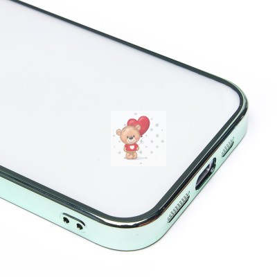 Чехол-накладка для Apple iPhone 15 Pro (зеленый) - PC073 с закрытой камерой