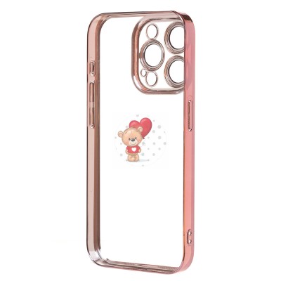 Чехол-накладка для Apple iPhone 15 Pro (розовое золото) - PC073 с закрытой камерой