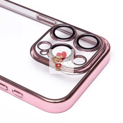 Чехол-накладка для Apple iPhone 15 Pro (розовое золото) - PC073 с закрытой камерой