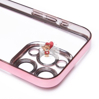 Чехол-накладка для Apple iPhone 15 Pro (розовое золото) - PC073 с закрытой камерой