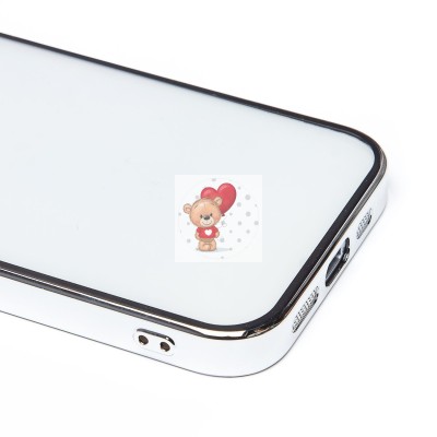 Чехол-накладка для Apple iPhone 15 Pro (серебяный) - PC073 с закрытой камерой