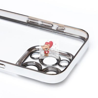 Чехол-накладка для Apple iPhone 15 Pro (серебяный) - PC073 с закрытой камерой