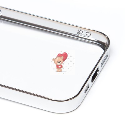 Чехол-накладка для Apple iPhone 15 Pro (серебяный) - PC073 с закрытой камерой