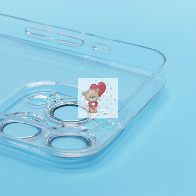 Чехол-накладка для Apple iPhone 15 Pro (прозрачный) - PC073 с закрытой камерой