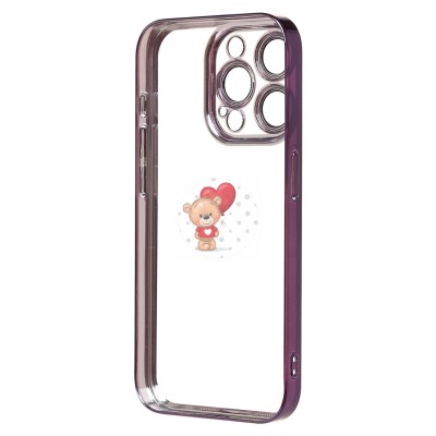 Чехол-накладка для Apple iPhone 15 Pro (фиолетовый) - PC073 с закрытой камерой