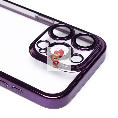 Чехол-накладка для Apple iPhone 15 Pro (фиолетовый) - PC073 с закрытой камерой