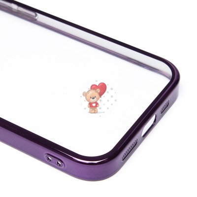 Чехол-накладка для Apple iPhone 15 Pro (фиолетовый) - PC073 с закрытой камерой