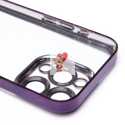 Чехол-накладка для Apple iPhone 15 Pro (фиолетовый) - PC073 с закрытой камерой