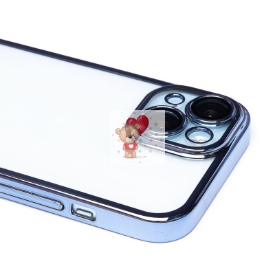 Чехол-накладка для Apple iPhone 15 (синий) - PC073 с закрытой камерой