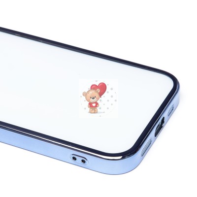 Чехол-накладка для Apple iPhone 15 (синий) - PC073 с закрытой камерой