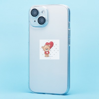 Чехол-накладка для Apple iPhone 15 (прозрачный) - PC073 с закрытой камерой