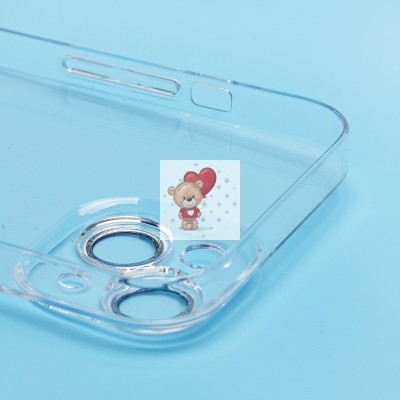 Чехол-накладка для Apple iPhone 15 (прозрачный) - PC073 с закрытой камерой