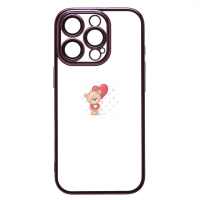 Чехол-накладка для Apple iPhone 16 Pro (фиолетовый) - PC073 с закрытой камерой