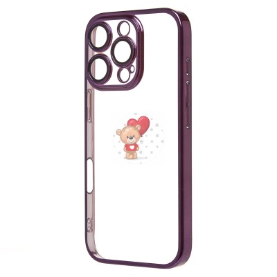 Чехол-накладка для Apple iPhone 16 Pro (фиолетовый) - PC073 с закрытой камерой