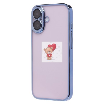 Чехол-накладка для Apple iPhone 16 (синий) - PC073 с закрытой камерой