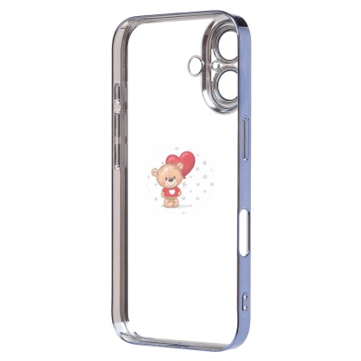 Чехол-накладка для Apple iPhone 16 (синий) - PC073 с закрытой камерой